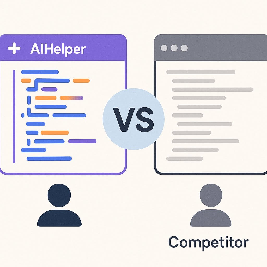 Screenshots of AIHelper vs competitors